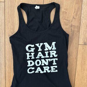 Gym hair don't care Workout Gym Life Fitness Women’s Racerback Tank Top Size Sma